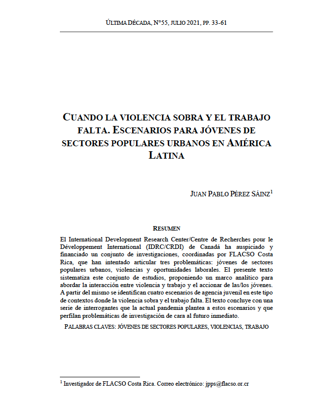 Cuando la violencia sobre y el trabajo falta