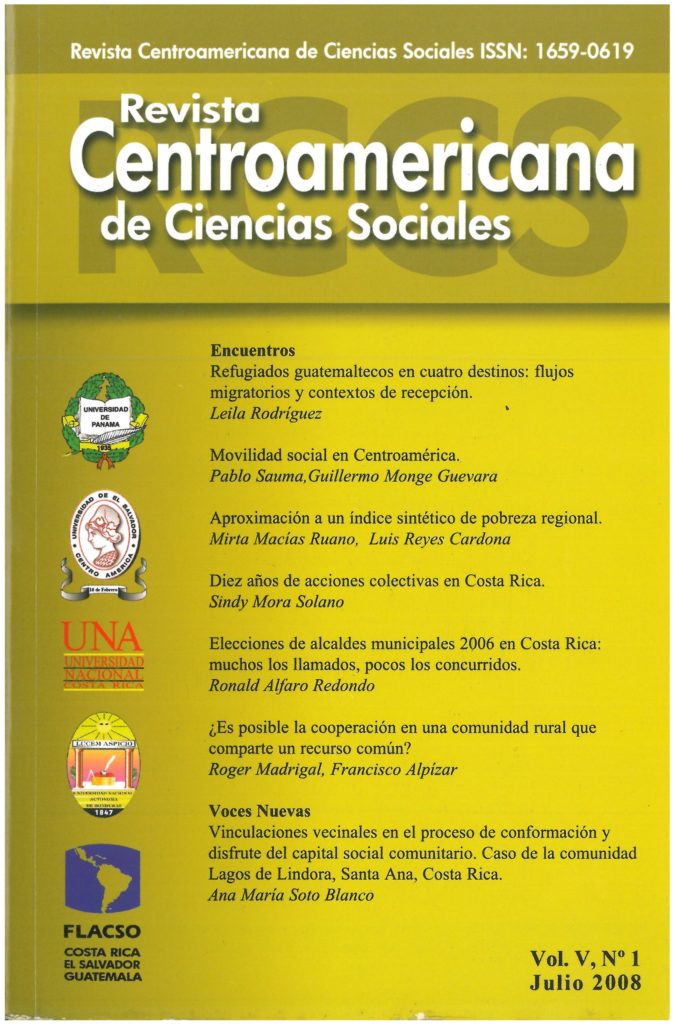 Revista de Ciencias Sociales No. 1 Vol. V. Julio 2008