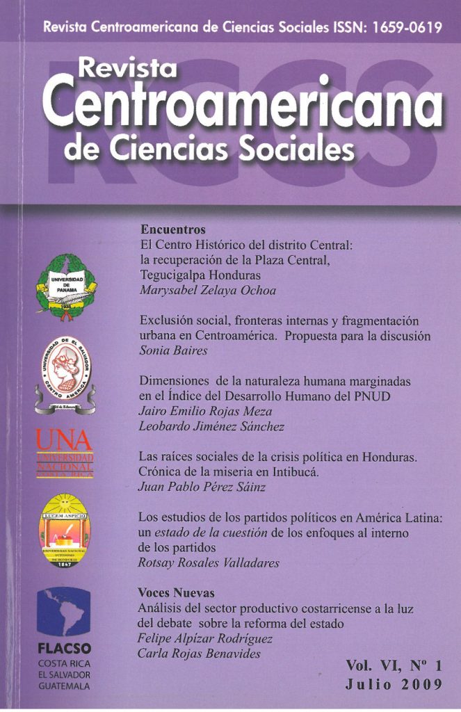Revista de Ciencias Sociales No.1 Vol. VI. Julio 2009