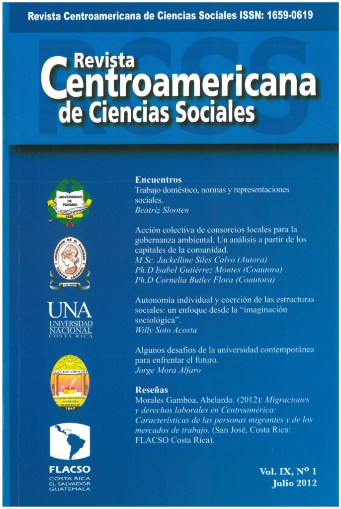 Revista de Ciencias Sociales No.1 Vol. IX. Julio 2012